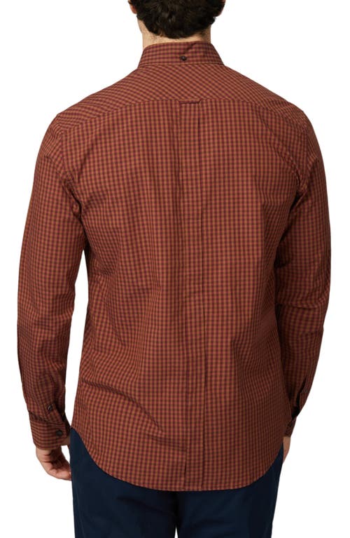 Ben Sherman Signature Gingham Organic Cotton Button-down Shirt In Wine
