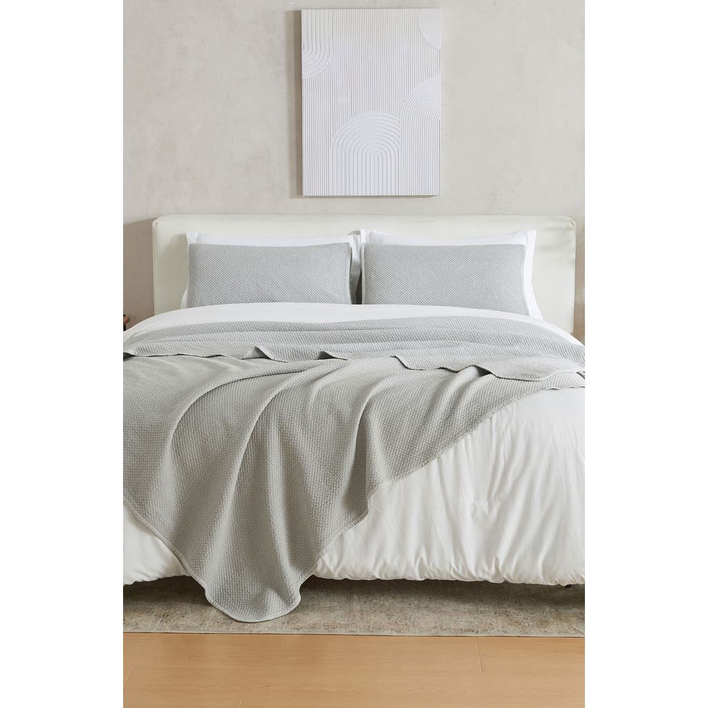 Woven & Weft Stonewashed Quilt & Sham Set In Mushroom Grey