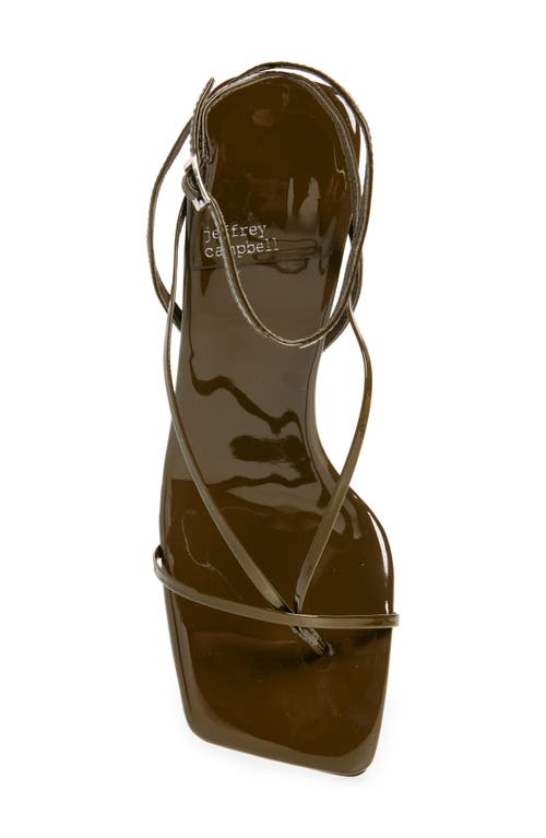 Shop Jeffrey Campbell Fluxx Sandal In Olive Patent