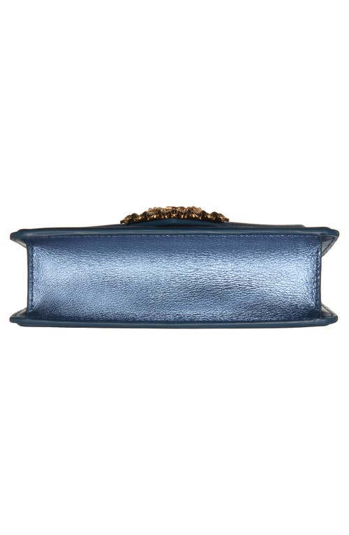Dolce & Gabbana Devotion Mini Metallic Leather Top-handle Bag In 8h633 Blu Chiaro Laminato