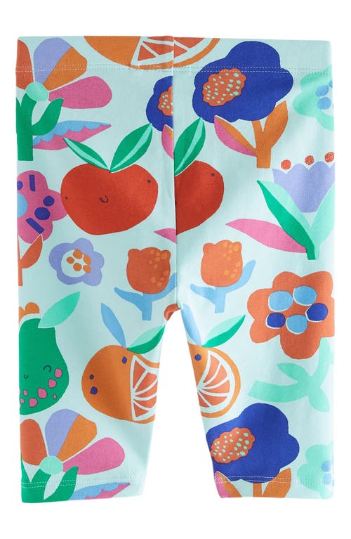 Shop Next Kids' Print Stretch Cotton Crop Leggings In Blue Floral