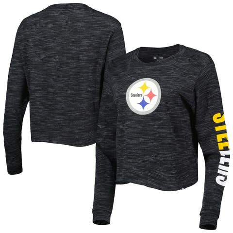 5th & Ocean by New Era NFL Women's Pittsburgh Steelers Burnout Raglan 3/4 Sleeve T-Shirt Medium