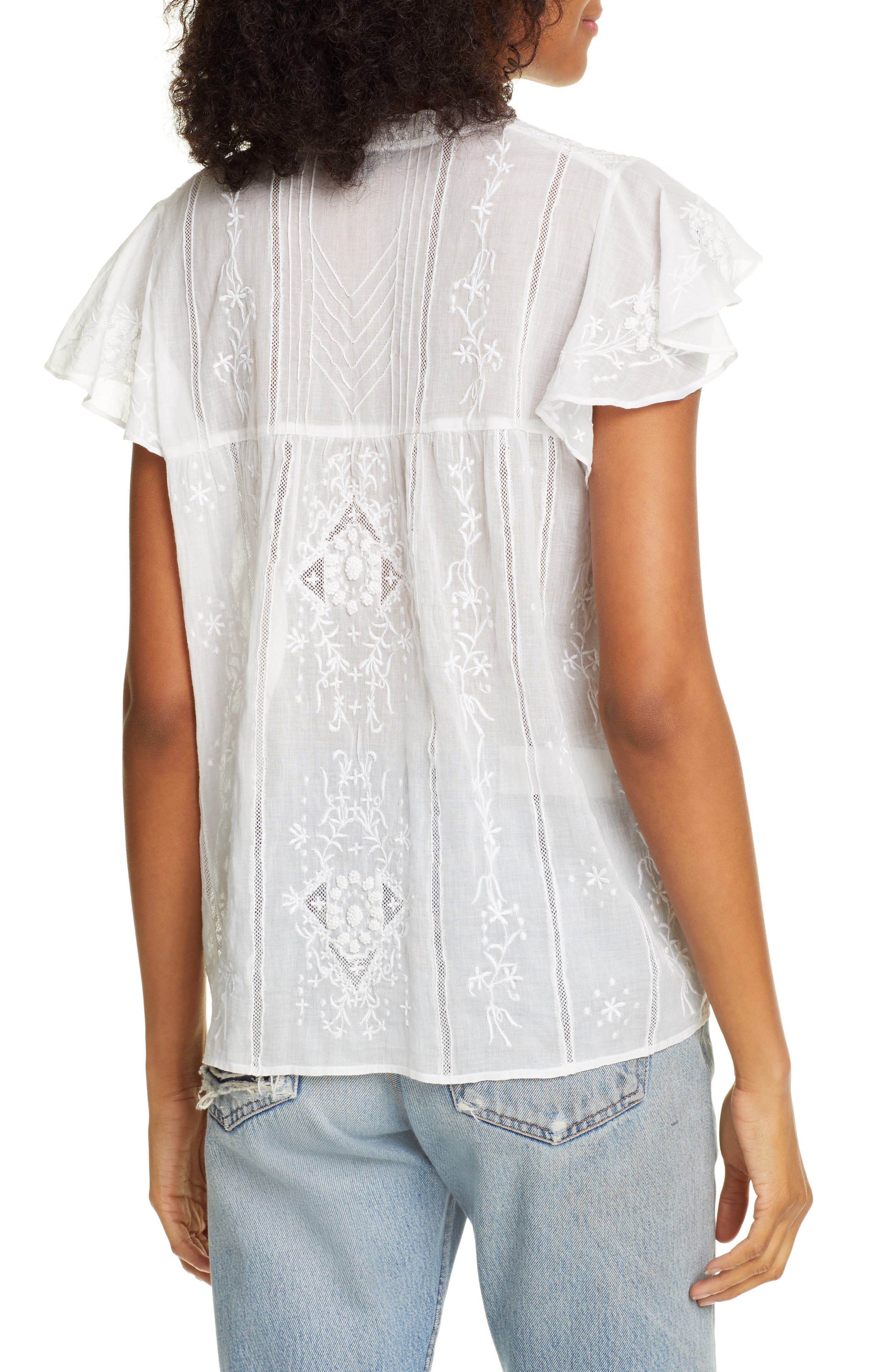 LOVE SAM ROCHELLE EMBROIDERED TOP