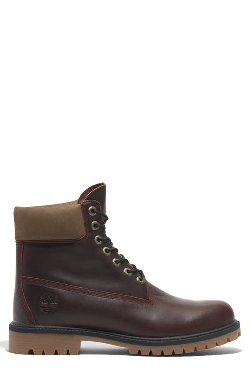 Shop Timberland 6-inch Premium Waterproof Boot In Burgundy Full Grain