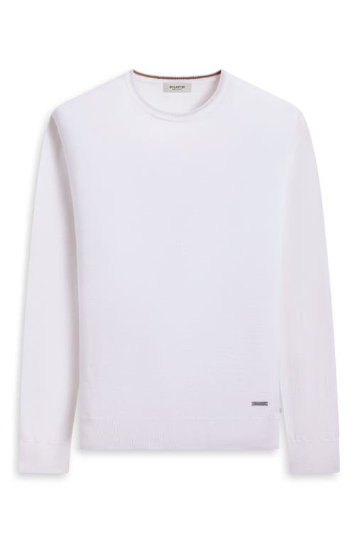 Bugatchi Scott Crewneck Merino Wool Sweater In Chalk