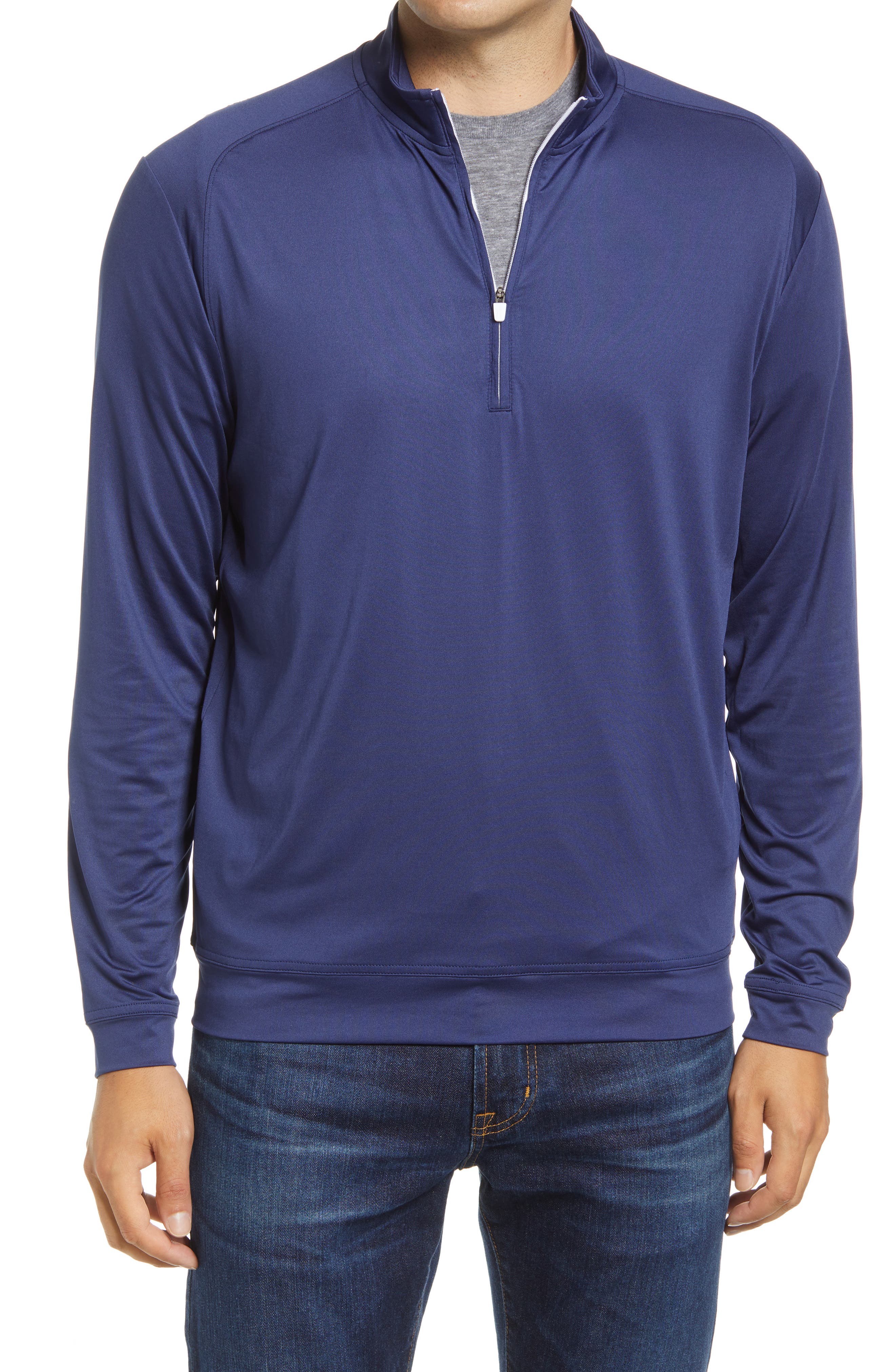 blue quarter zip fleece