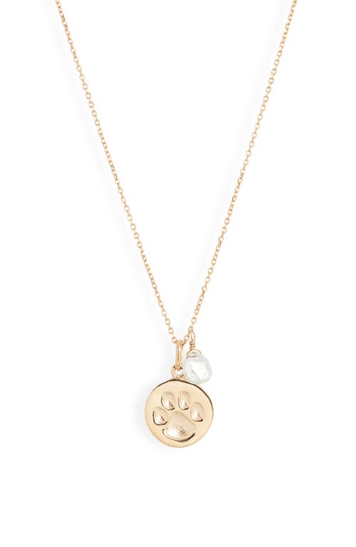 Anzie Paw Pendant Necklace in Gold at Nordstrom, Size 17