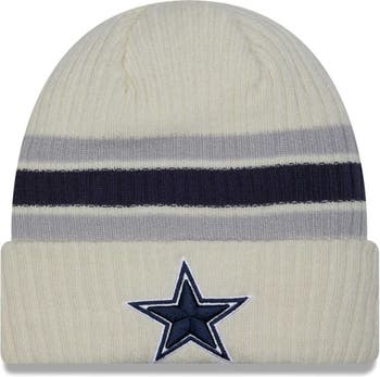 New Era Men's New Era Cream Dallas Cowboys Team Stripe Cuffed Knit Hat