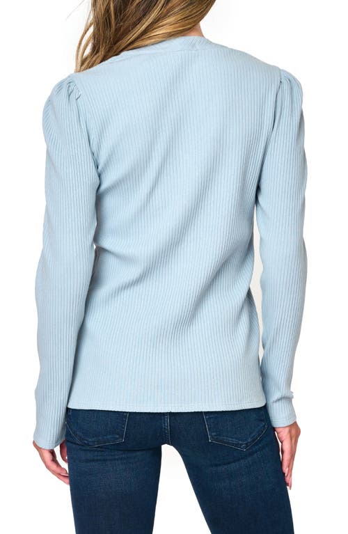 Shop Gibsonlook Amelia Cotton Rib Henley In Blue Fog