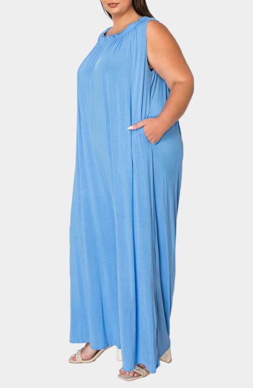 Shop L I V D Olson Pocket Wide Leg Jumpsuit In Blue Perry