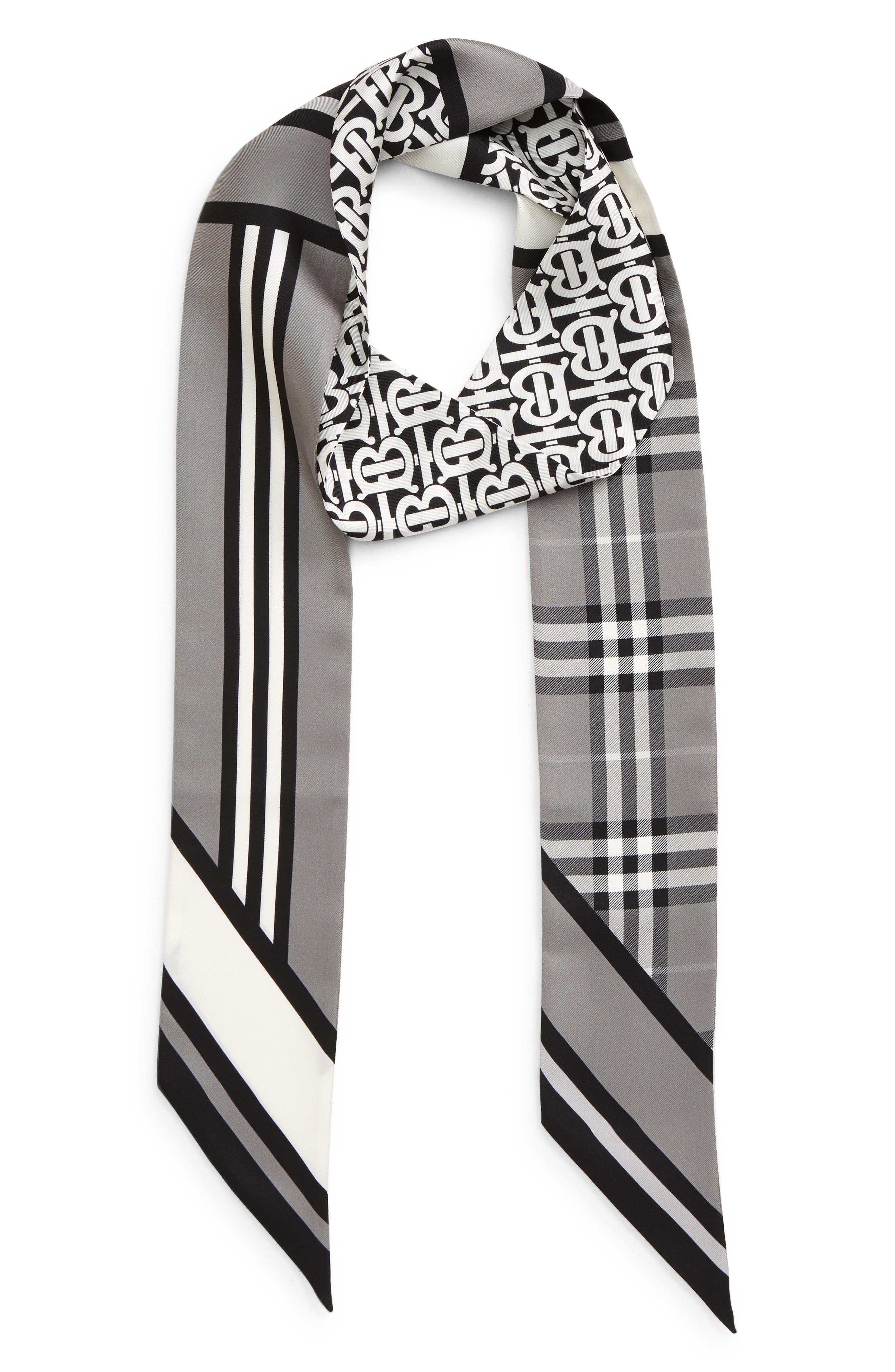 burberry skinny silk scarf