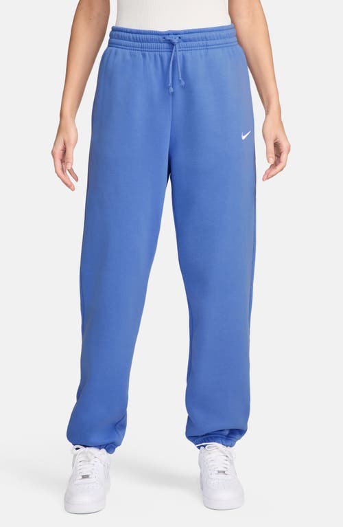 Nike Women's  Sportswear Phoenix Fleece High-waisted Oversized Sweatpants In Royal Pulse/sail
