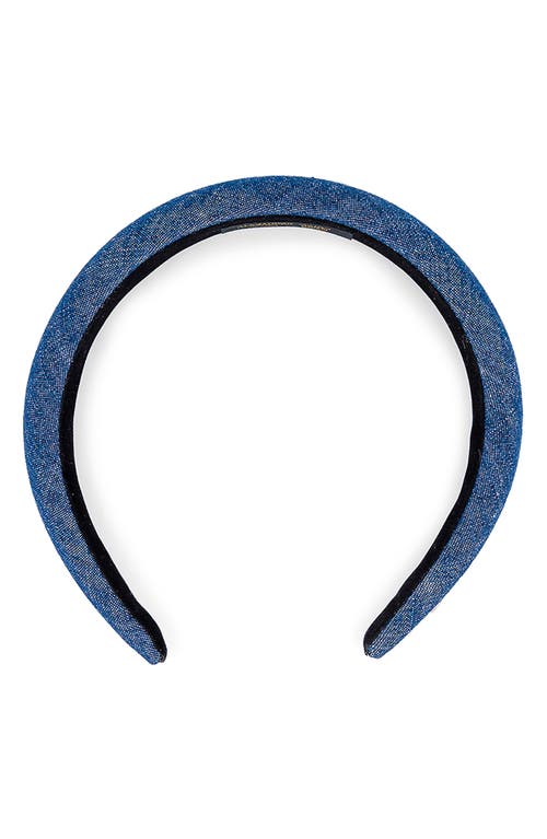 Shop Alexandre De Paris Metallic Padded Headband In Blue