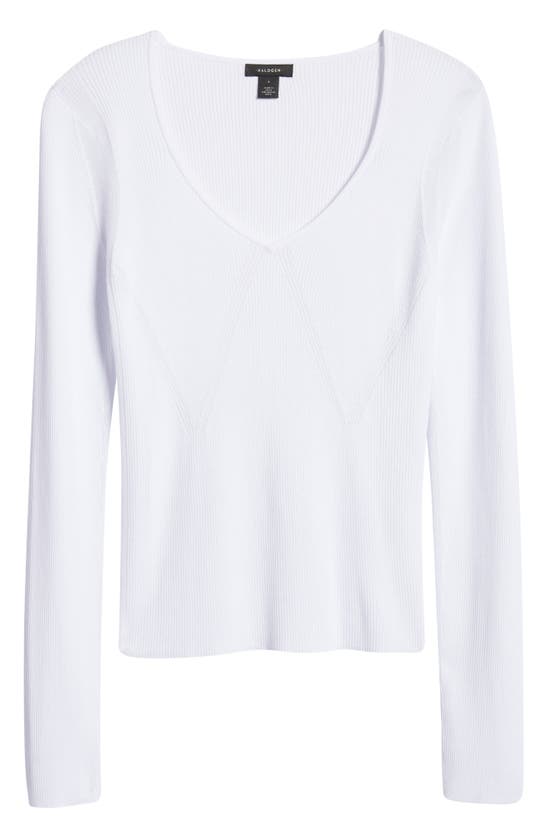 Halogen V-neck Sweater In White
