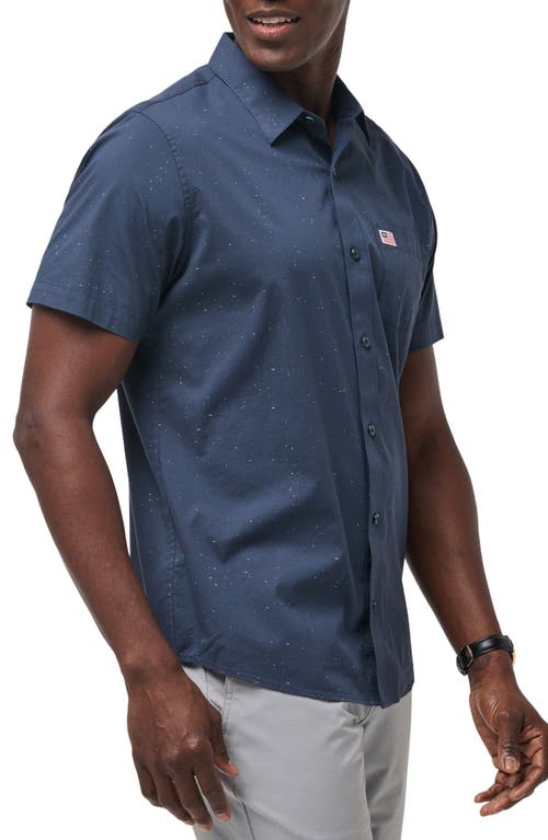 Shop Travismathew Valley Forge Stretch Short Sleeve Button-up Shirt In Total Eclipse