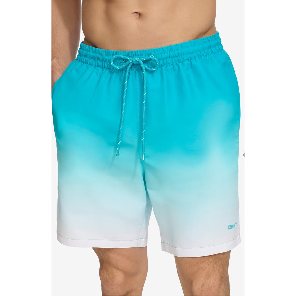 【SALE★送関込】DKNY Core Volley Ombre Swim Trunks Dkny Core Volley Ombré Swim Trunks In Turquoise | ModeSens