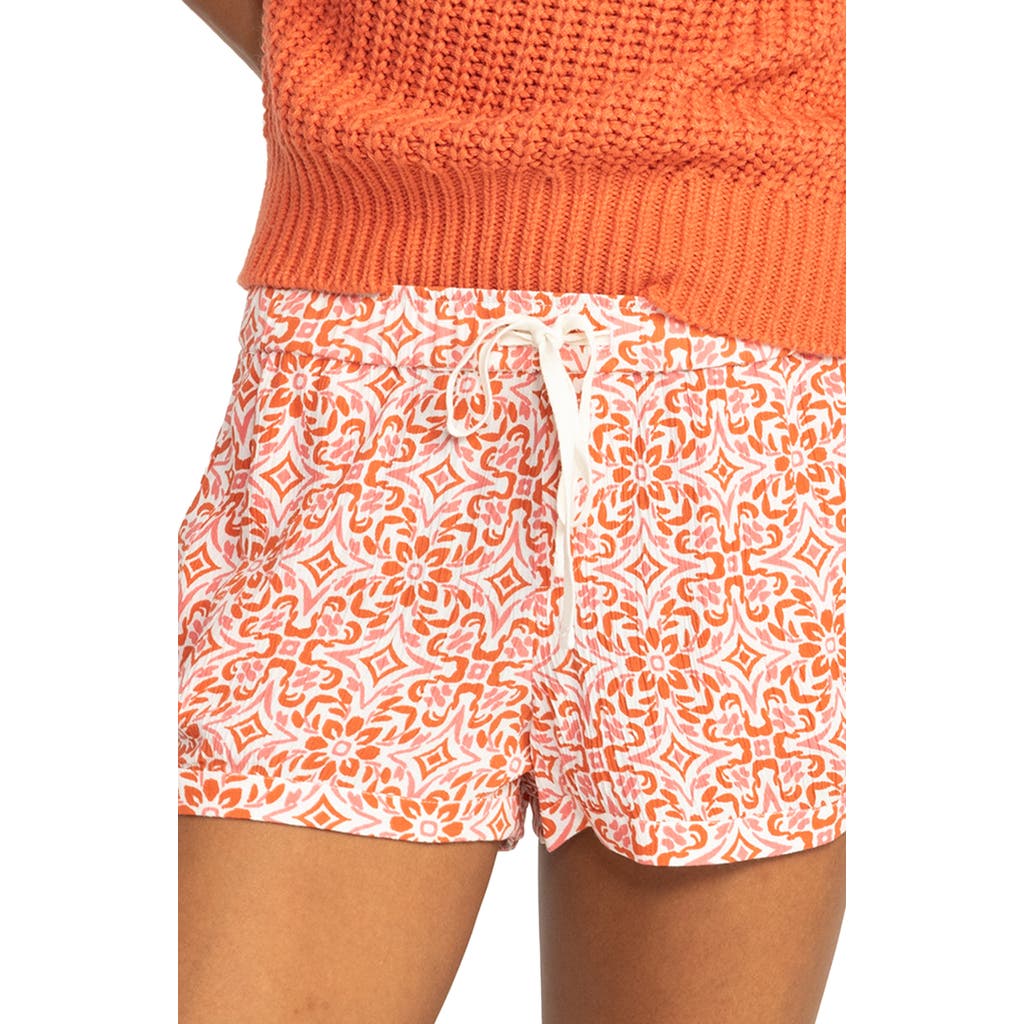 Roxy New Impossible Love Print Shorts In Orange