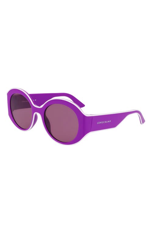 Longchamp Heritage 53mm Oval Sunglasses In Purple