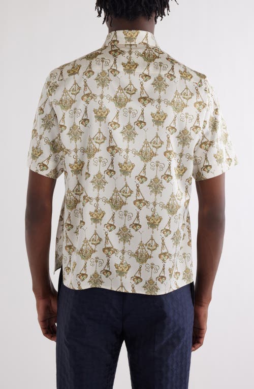 Givenchy Printed Chandelier Shirt In Silk In Cream/ochre