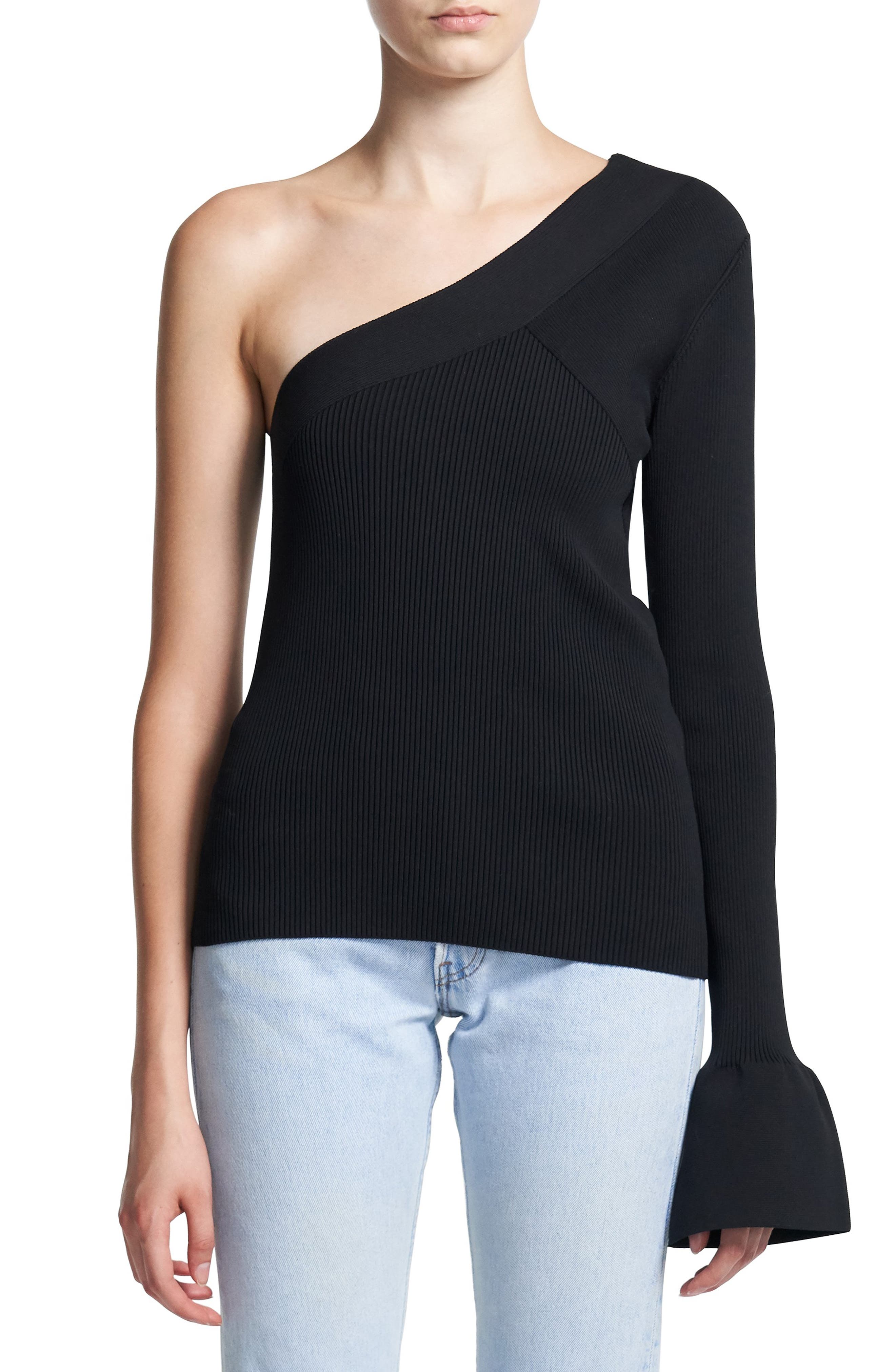 white one shoulder sweater