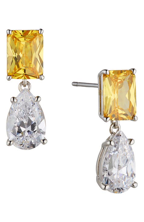 EF Collection Bezel Set Pear Stud Earrings - Earrings - Broken English Jewelry