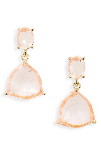 Cara Crystal Drop Earrings In Pink