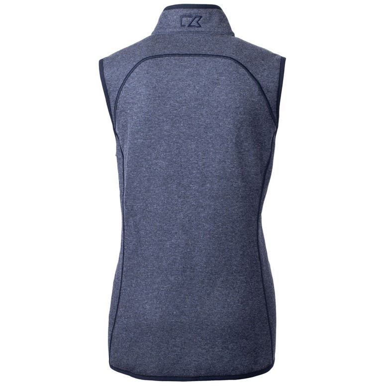 Shop Cutter & Buck Heathered Navy Arizona Cardinals Mainsail Basic Sweater Knit Fleece Full-zip Vest In Heather Navy