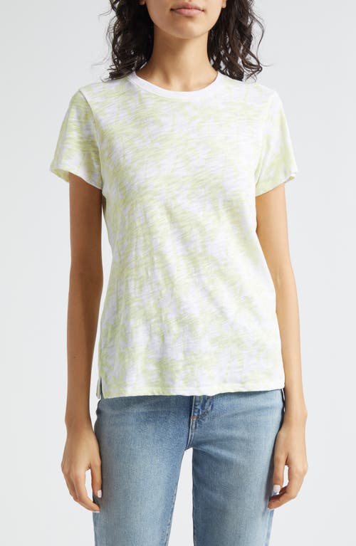 Shop Atm Anthony Thomas Melillo Palm Print Cotton T-shirt In White/lemon Chiffon