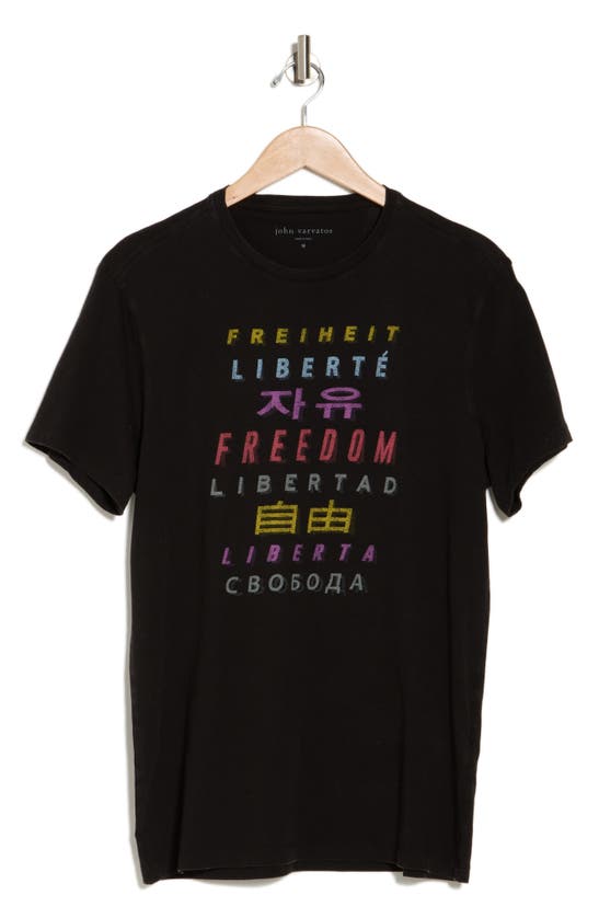 Shop John Varvatos Freedom Cotton Graphic T-shirt In Black