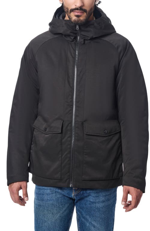 Shop Bernardo Let It Rain Insulated Hooded Jacket In Black