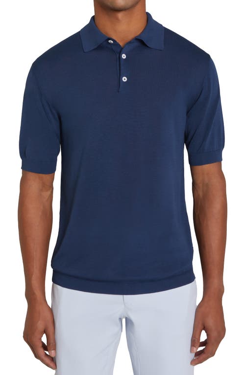 Tupper Organic Cotton & Silk Polo in Navy