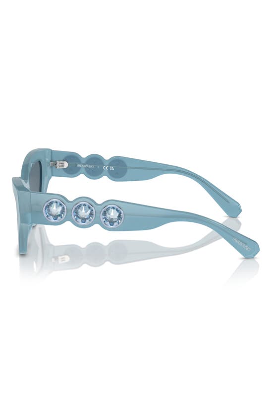 Shop Swarovski Imber 54mm Irregular Sunglasses In Blue