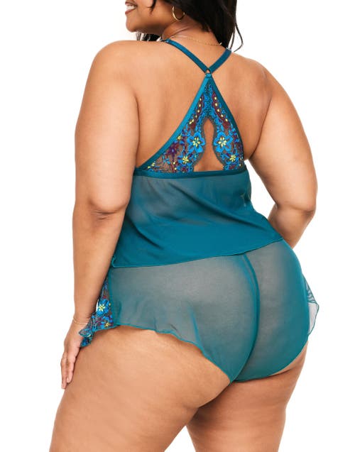 Shop Adore Me Blake Camisole & Shorts Set Lingerie In Floral Blue