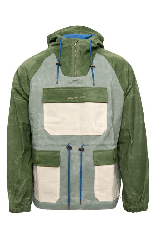 Waxed Cotton Anorak in Sage