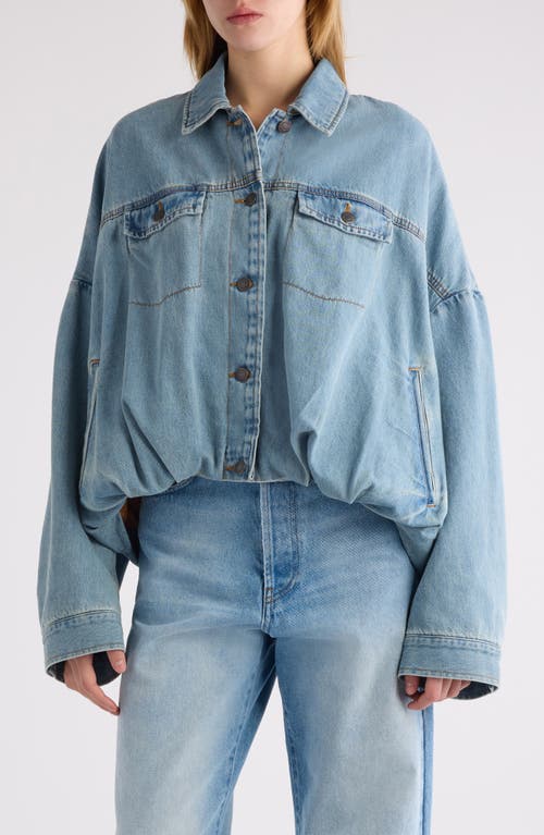 Shop Dries Van Noten Vesto Bubble Hem Denim Jacket