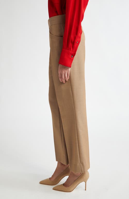 Shop Victoria Beckham '70s Ankle Flare Leg Pants In Tobacco