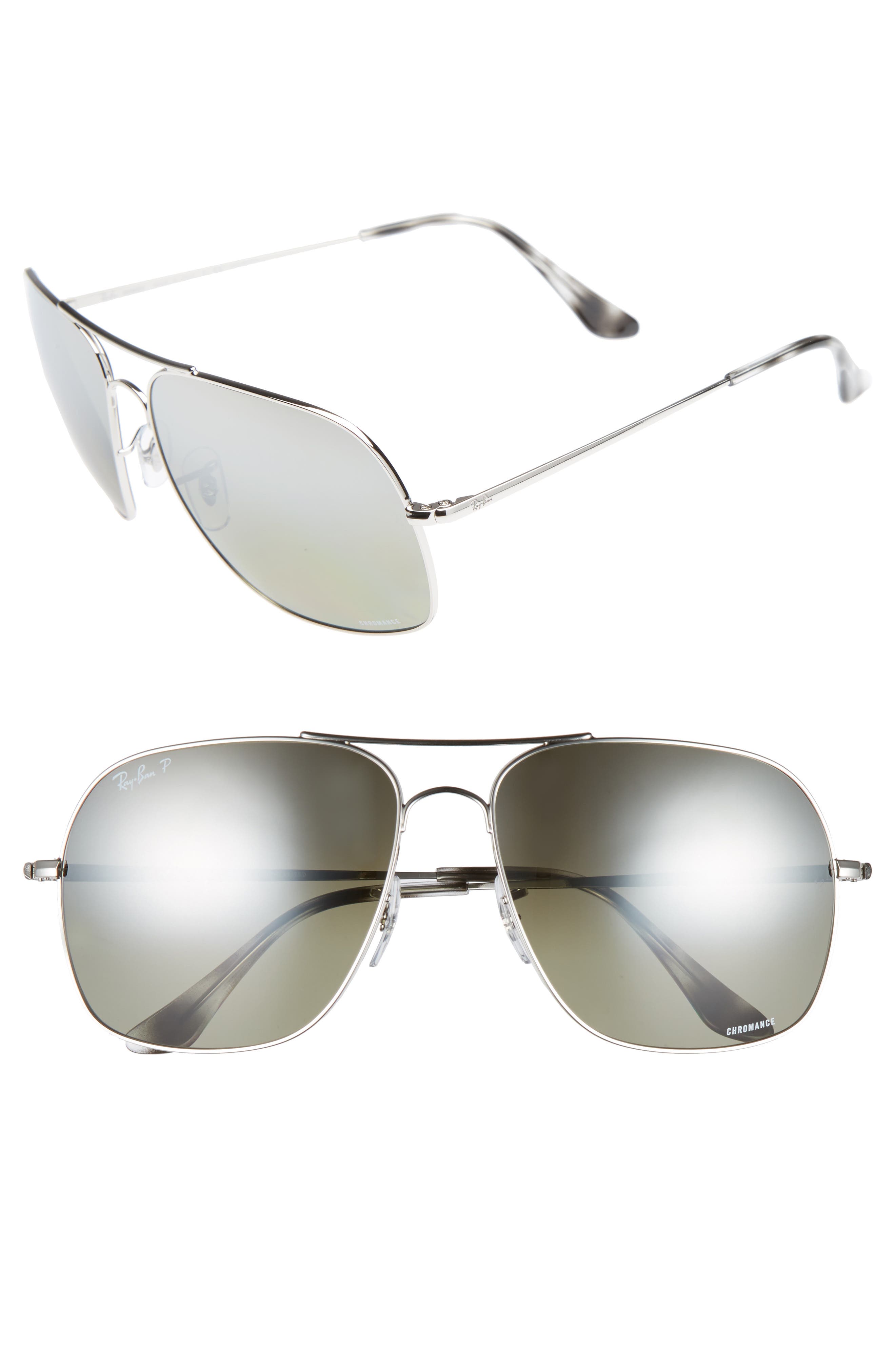 RayBan 61mm Mirrored Lens Polarized Aviator Sunglasses Nordstrom