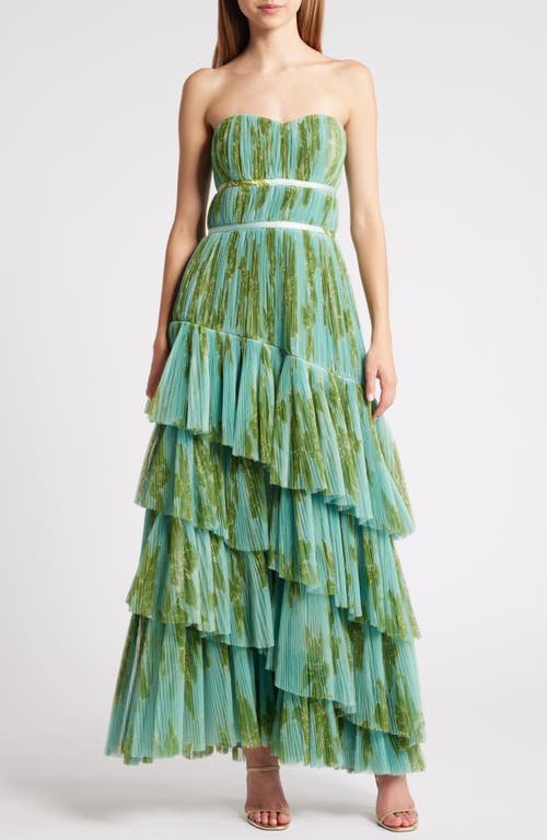 Hutch Strapless Tiered Tulle Gown Seafoam at Nordstrom,