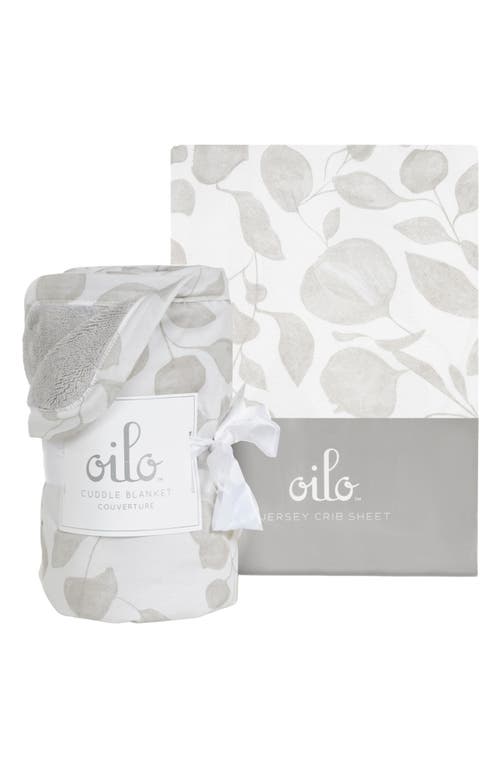 Oilo Leaf Cuddle Blanket & Fitted Crib Sheet Set in Tan at Nordstrom