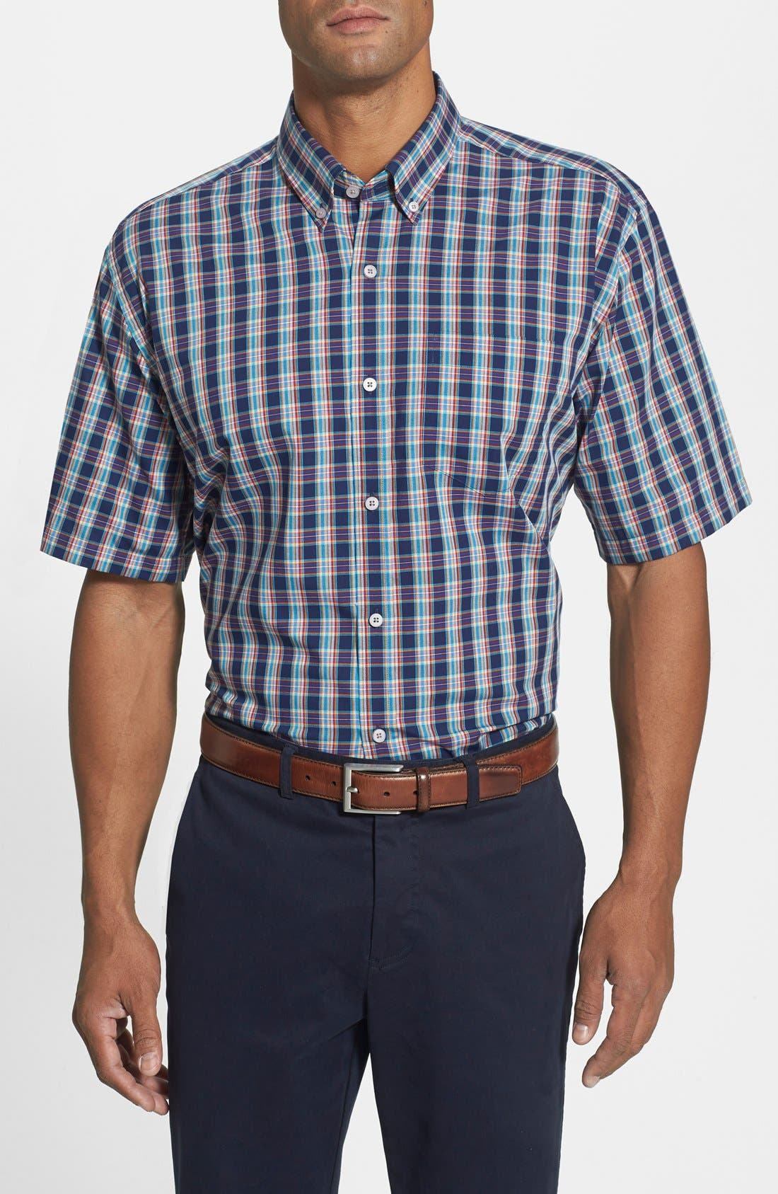 Cutter & Buck 'Seabrook' Classic Fit Plaid Short Sleeve Sport Shirt Nordstrom
