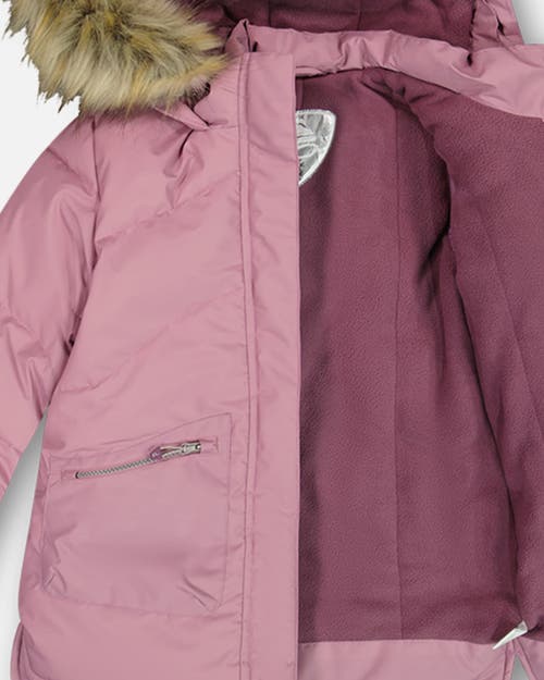 Shop Deux Par Deux Girl's Puffy Long Coat Vintage Purple In Pink