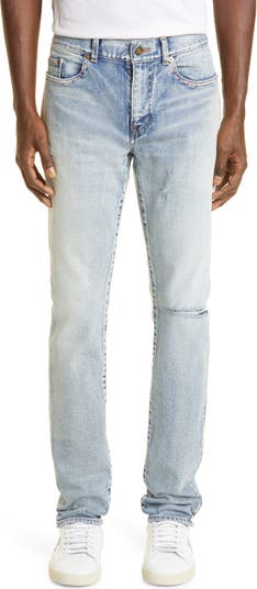 Saint Laurent Distressed Skinny Fit Jeans | Nordstrom