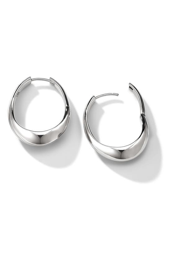 Shop Cast The Major Fluid Hoop Earrings In Silver