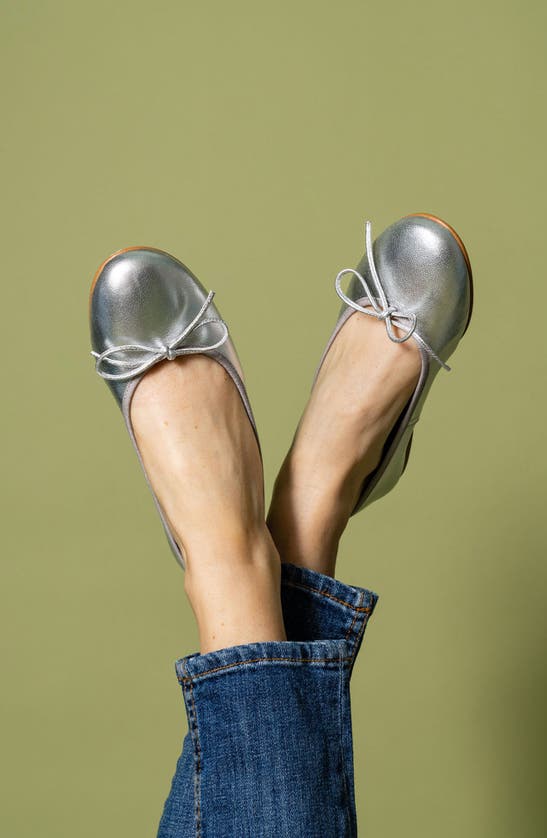 Shop Patricia Green Skim Ballerina Flat In Silver