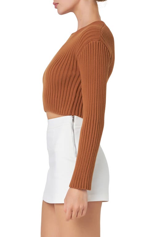 English Factory Crop Rib Sweater In Camel