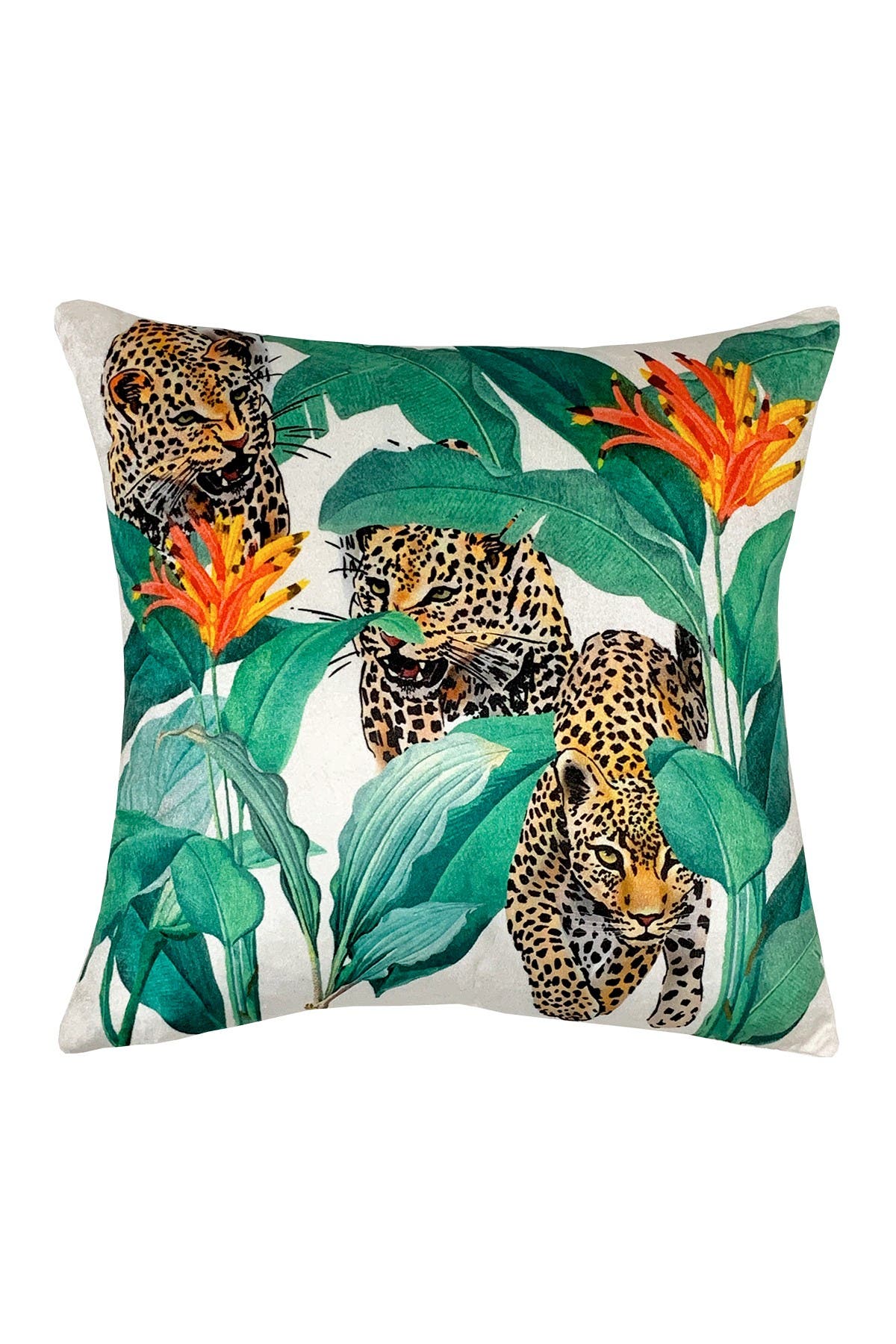 Nobia Multiple Cheetah On Leafy Greens Pillow