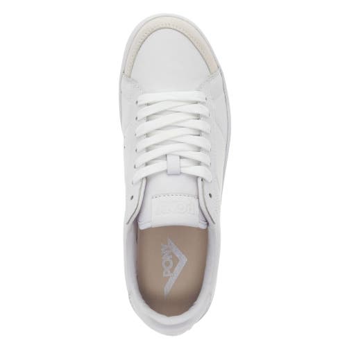 Pony Mens M-pro Low Perf Genuine Leather And Suede Premium Lace Up Athletic Sneaker Shoe In White