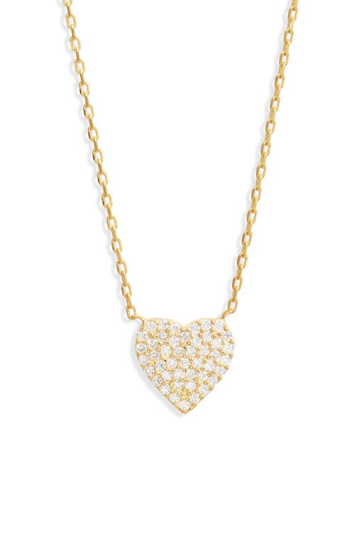 Shop Shymi Mini Pavé Heart Pendant Necklace In Gold/white