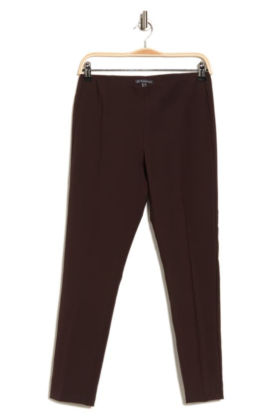 Adrianna Papell Pull-on Straight Leg Pants In Deep Chocolate
