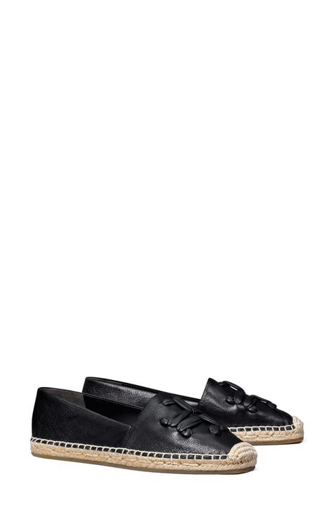 Saint Laurent Black Studded Canvas Flat Espadrilles Size 40